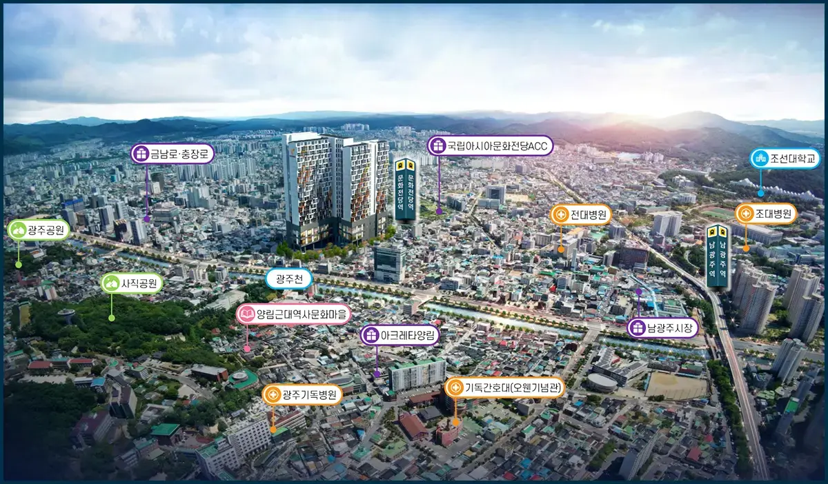 비테라 인테라스 사업지 반경 5km 지도